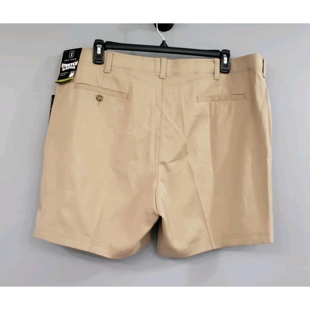 NEW 44 PGA Tour Shorts Flat Front Active Waistband Chinchilla Khaki Shorts GOLF